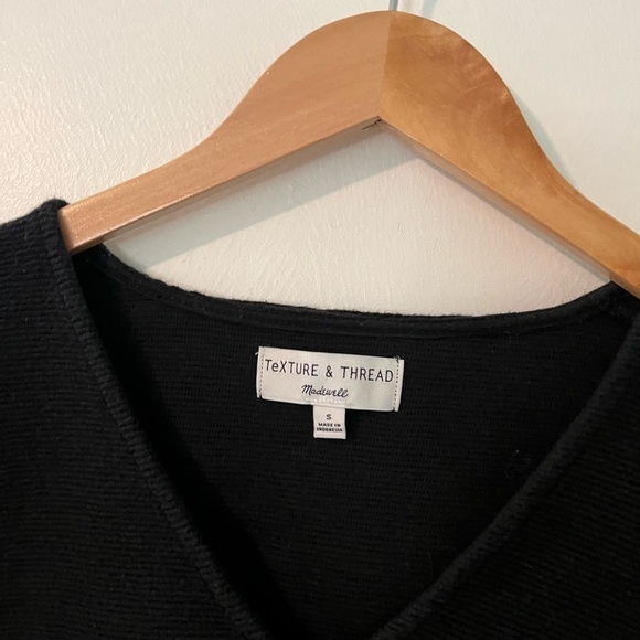 Madewell Black Texture & Thread Long-Sleeve Tie-Front Top - Picture 7 of 10